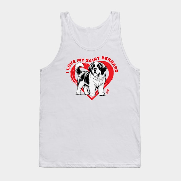 I Love My Saint Bernard - I Love my dog - Rescue dog Tank Top by ArtProjectShop